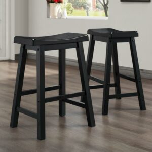 Weston Home Ashby Bar Stool, Black, Set of 2