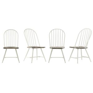 Weston Home Dining Chair, Set of 4, White and Oak