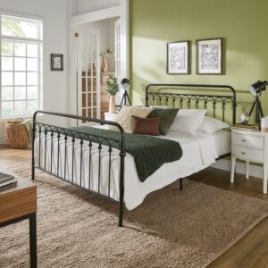 Weston Queen Home Gabrielle Metal Arches Platform Bed, Black