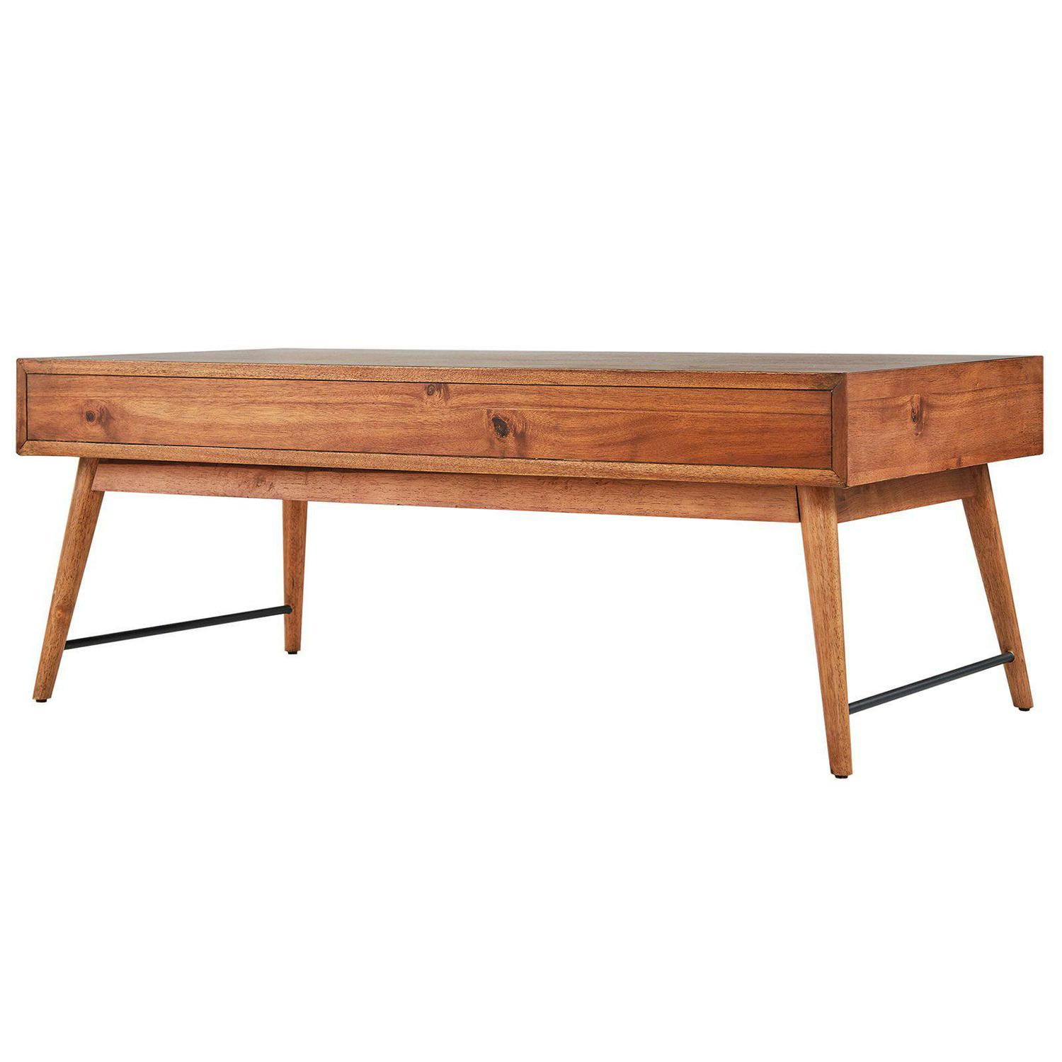 Weston Home Krisel Mid-Century Wood Coffee Table with 2 Drawers, Brown - Image 5