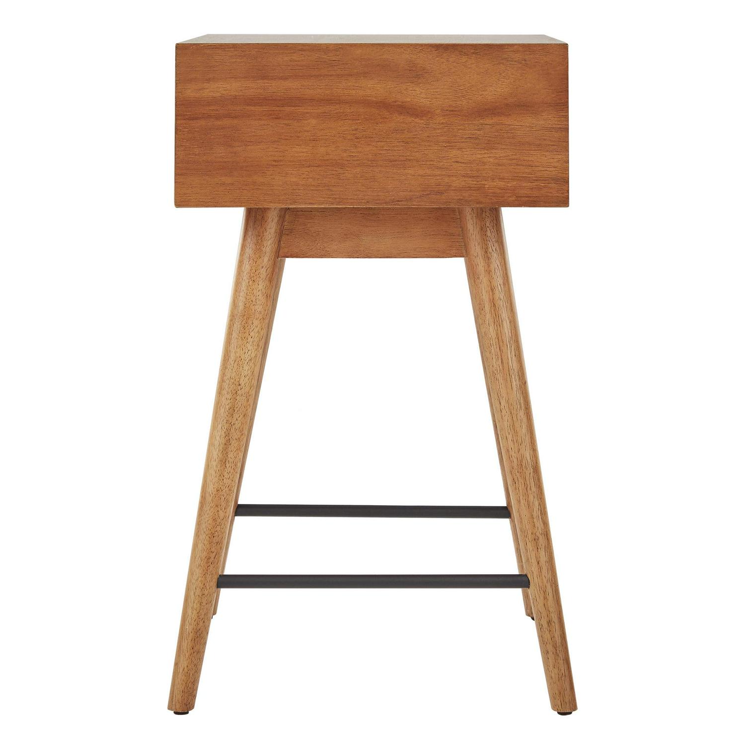 Weston Home Krisel Mid-Century Modern Rectangular End Table, Natural Brown - Image 3