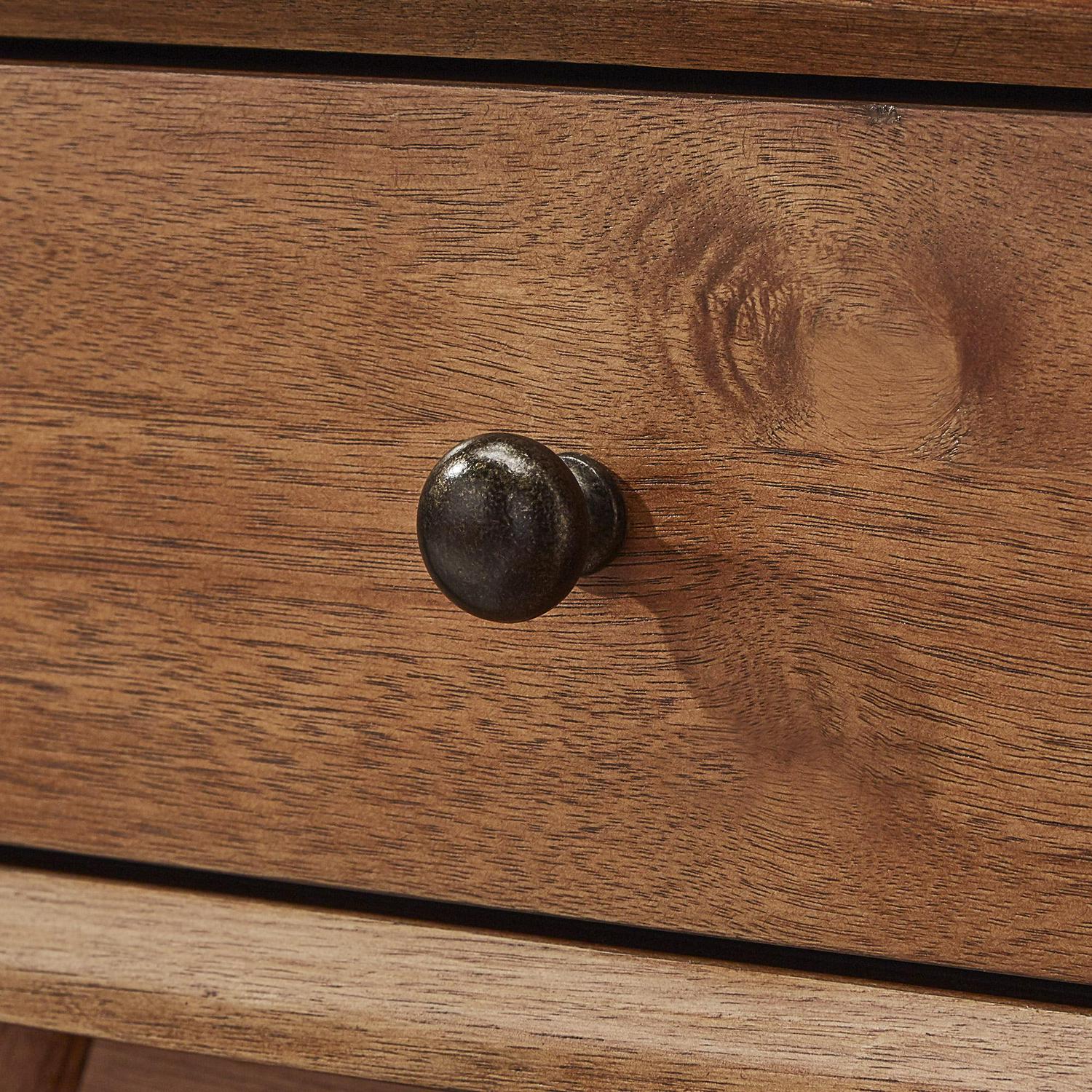 Weston Home Krisel Mid-Century Modern Rectangular End Table, Natural Brown - Image 4