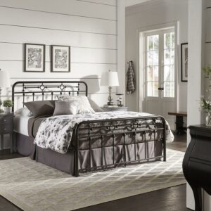 Weston Home Reeve Metal Spindle Platform Bed, Queen, Antique Dark Bronze