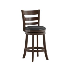Weston Home Woodhaven Hill 24" Wood Swivel Counter Stool, Cherry/Black