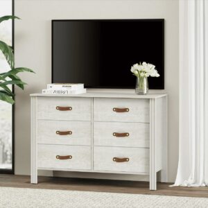 White Dresser TV Stand for 43 Inch TV, Classic TV Console Table for Living Room and Bedroom