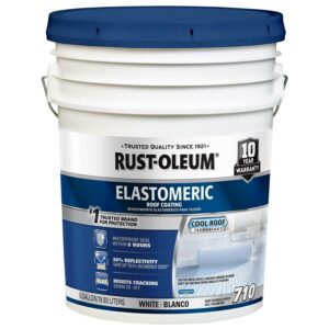 White, Rust-Oleum 710 Elastomeric Roof Coating, 5 Gal