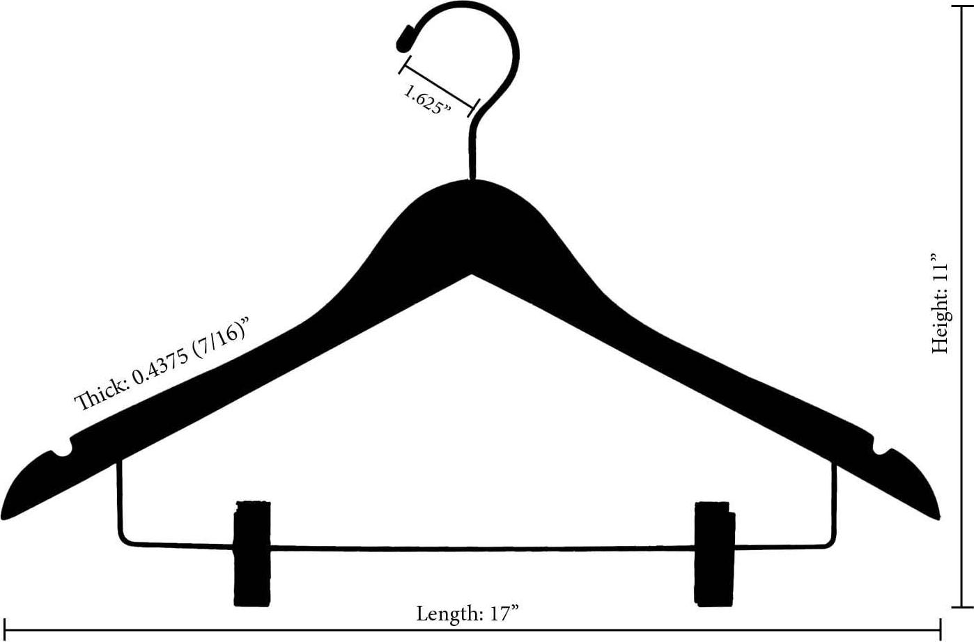 The Great American Hanger Company White Wooden Combo Hanger with Clips (Case of 100) - Image 3