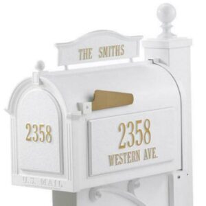 Whitehall Deluxe Mailbox Post & Brackets, White