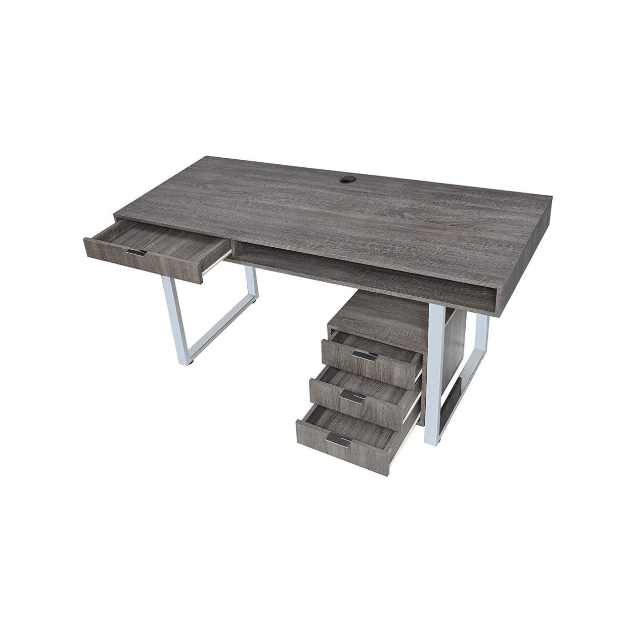 Whitman 4-drawer Writing Desk Weathered Grey - Image 3