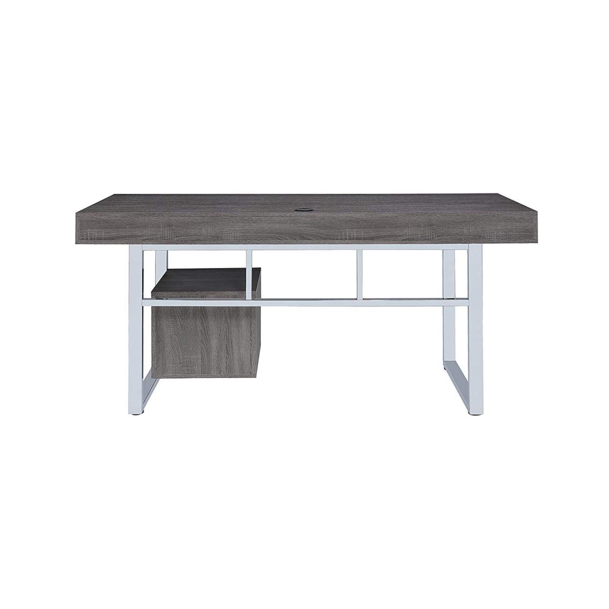 Whitman 4-drawer Writing Desk Weathered Grey - Image 4