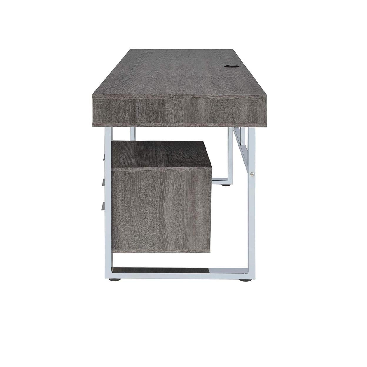 Whitman 4-drawer Writing Desk Weathered Grey - Image 5