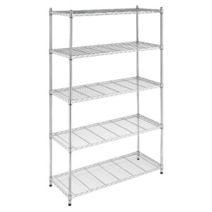 Whitmor Supreme 5 Tier Shelving Unit Chrome Silver