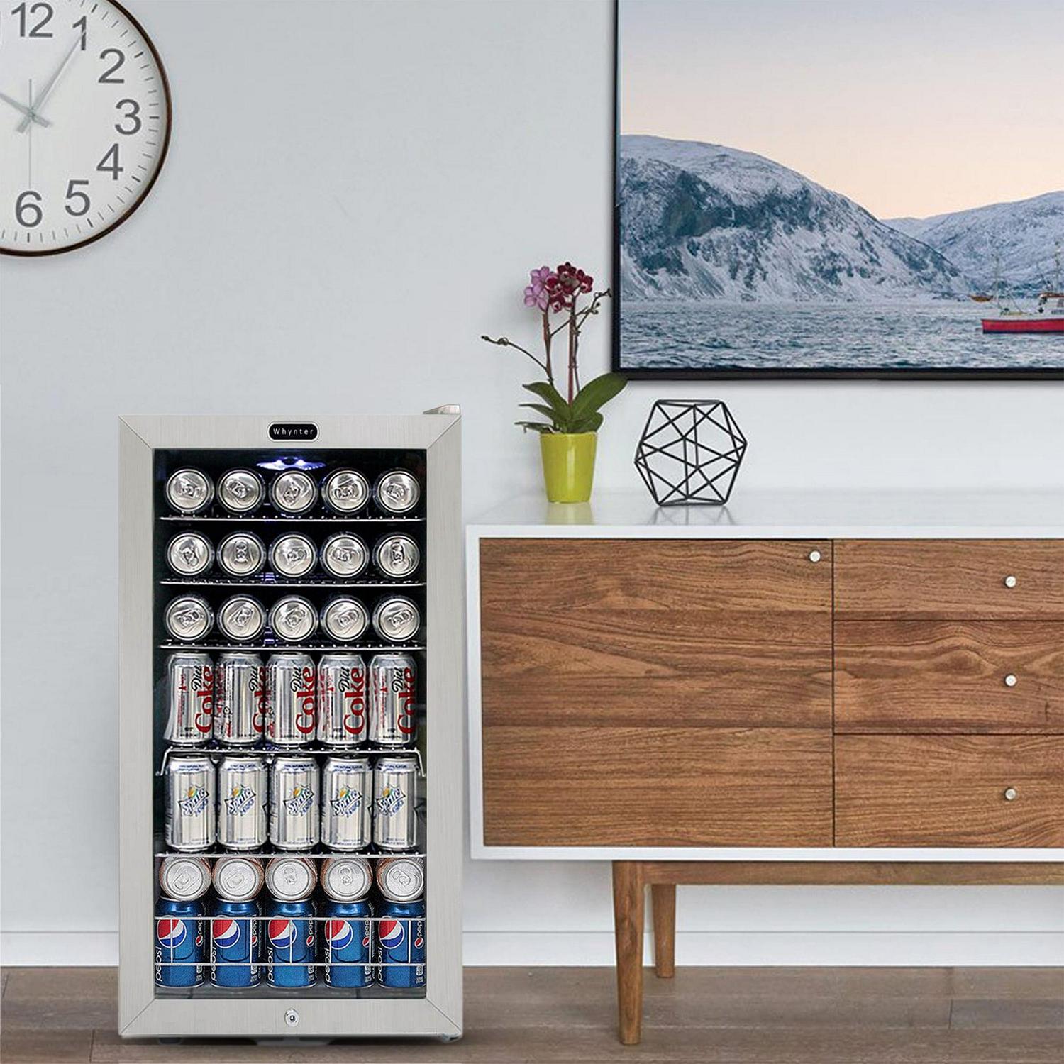 Whynter 3.3 Cubic Foot Beverage Center Fridge with Lock Stainless Steel - Image 11