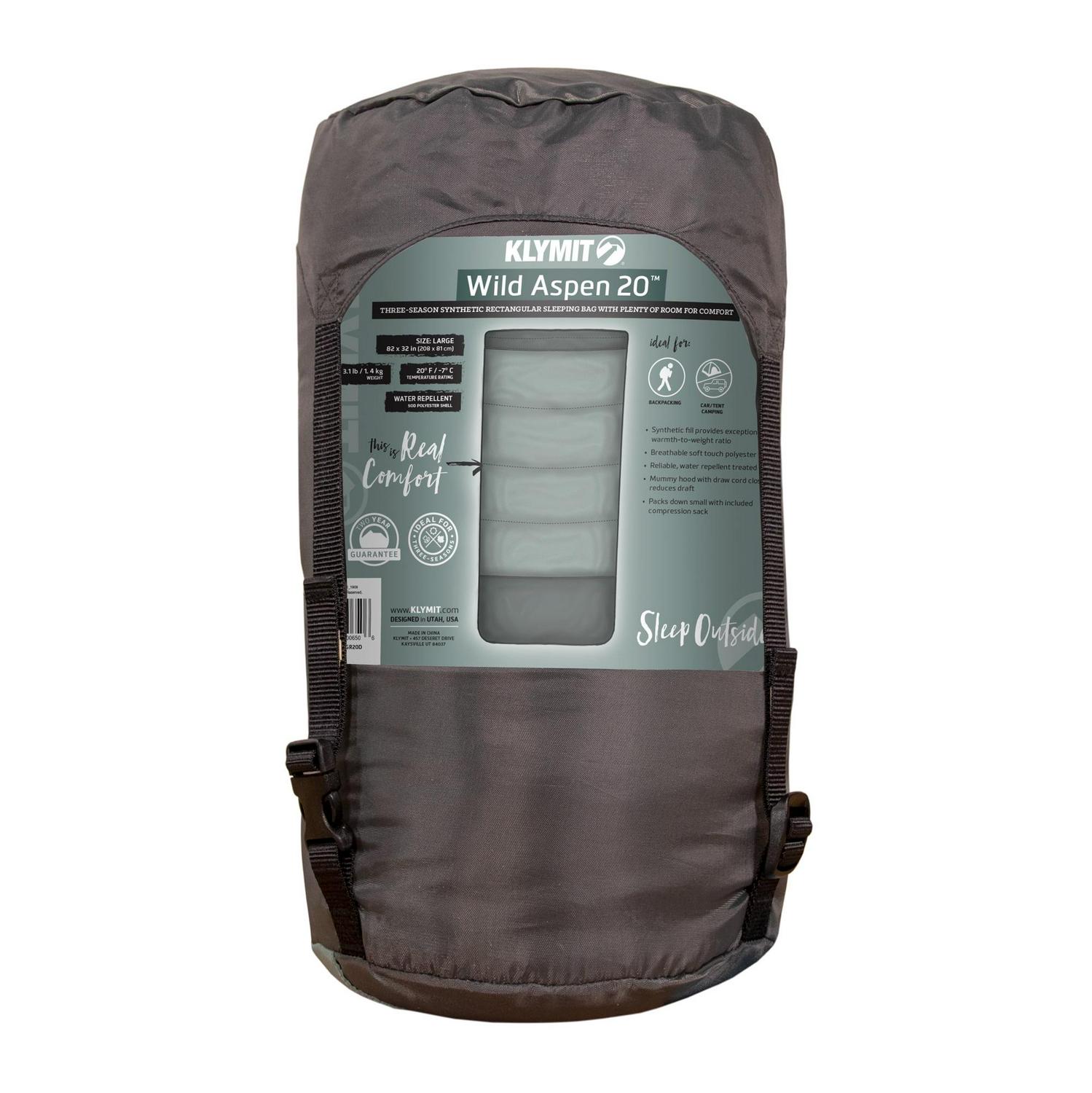 Wild Aspen 20 Degree Sleeping Bag - Large Rectangle (Green) - Image 3