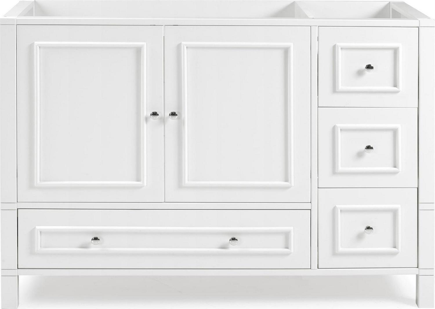 Alaterre Furniture 48in Wood Bathroom Vanity with Soft-Close Doors, White - Image 6