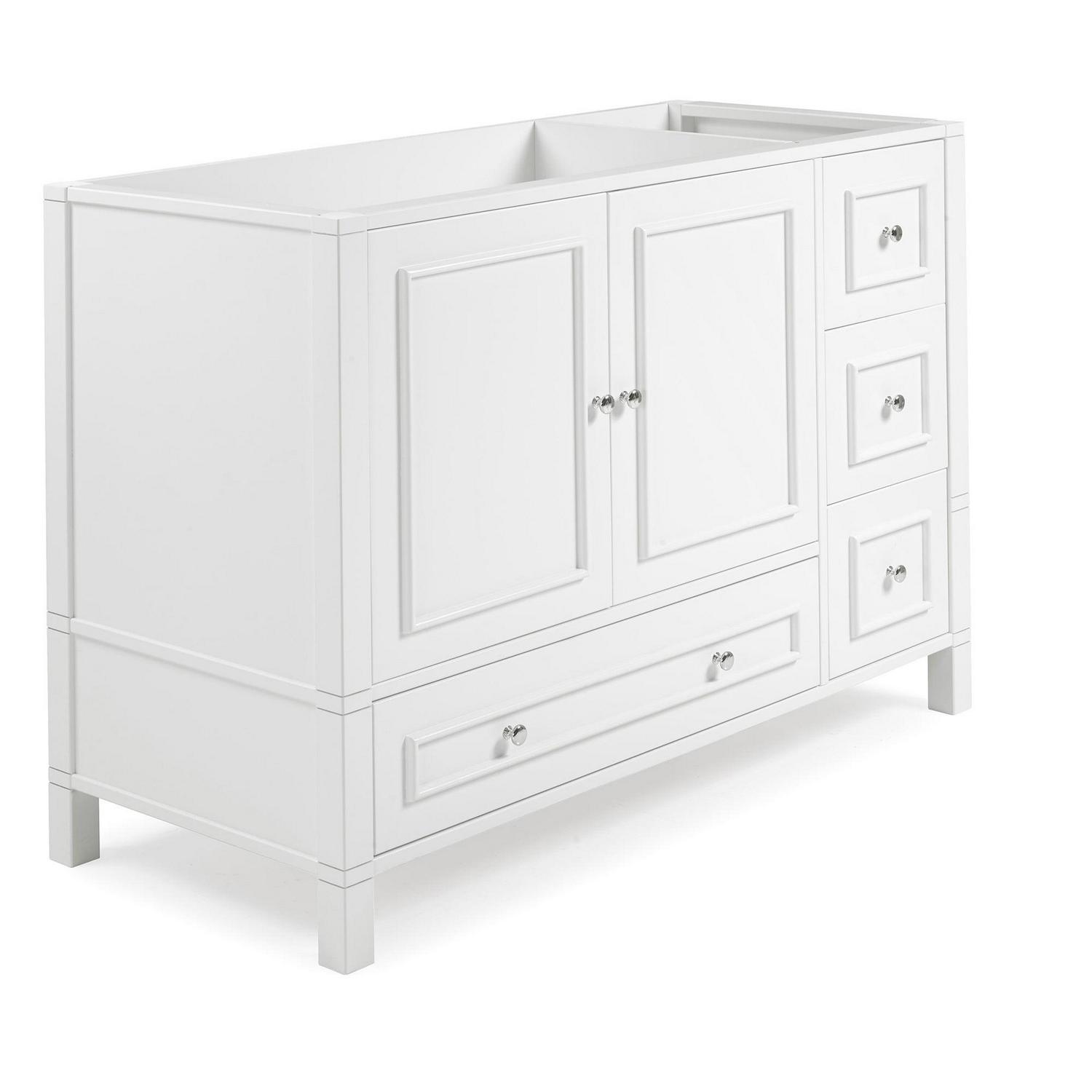 Alaterre Furniture 48in Wood Bathroom Vanity with Soft-Close Doors, White - Image 7