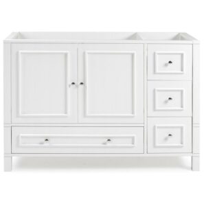 Alaterre Furniture 48in Wood Bathroom Vanity with Soft-Close Doors, White