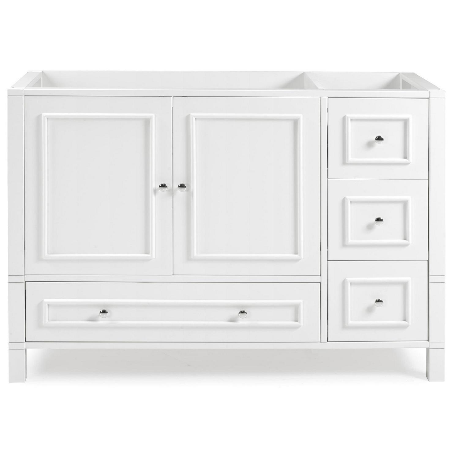 Alaterre Furniture 48in Wood Bathroom Vanity with Soft-Close Doors, White