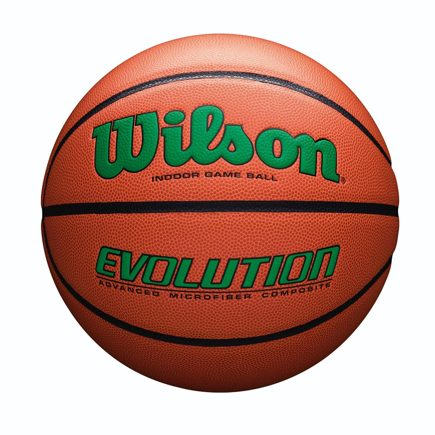 Wilson Evolution Indoor Game Basketball - Green, Size 7 - 29.5"