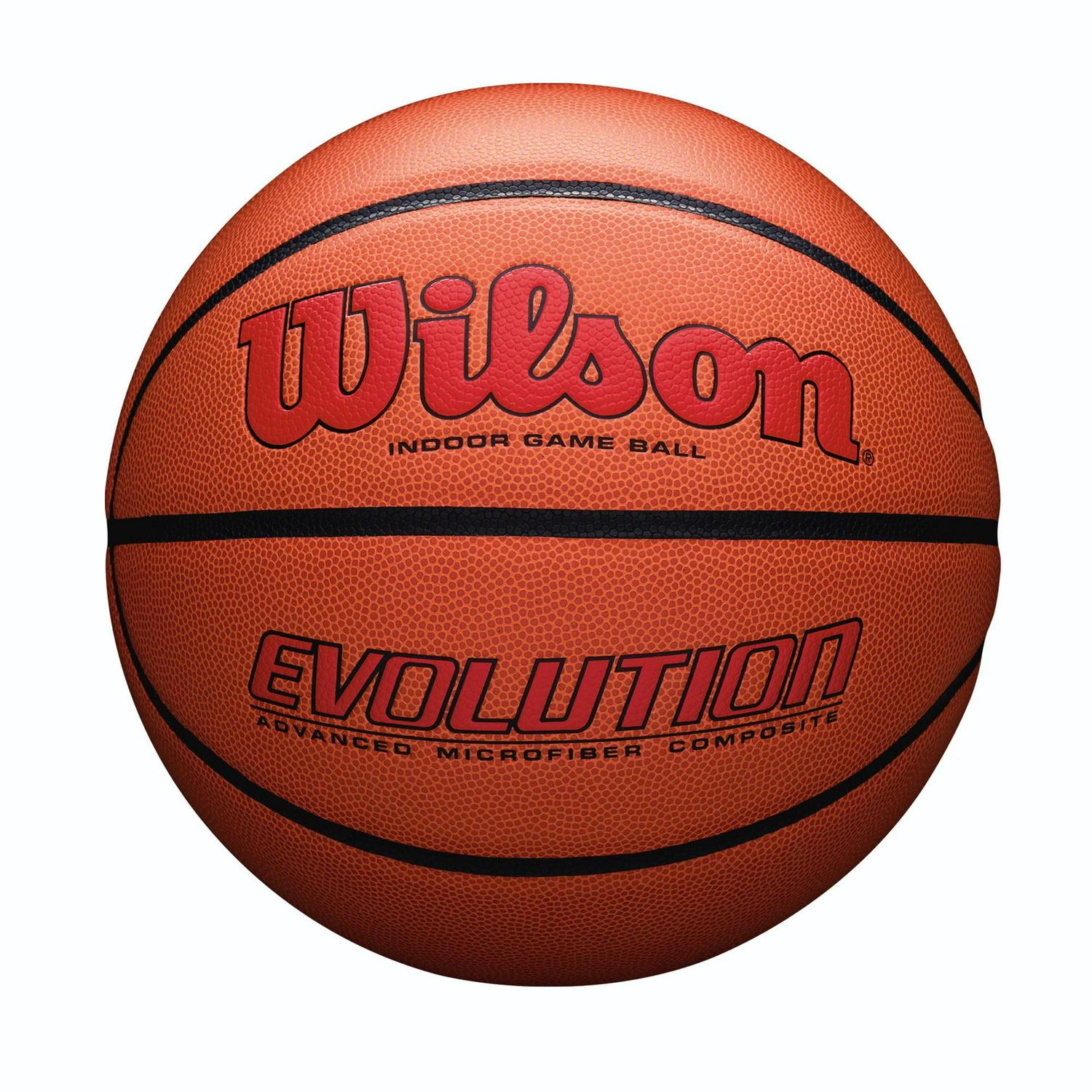 Wilson Evolution Indoor Game Basketball - Scarlet, Size 7 - 29.5"