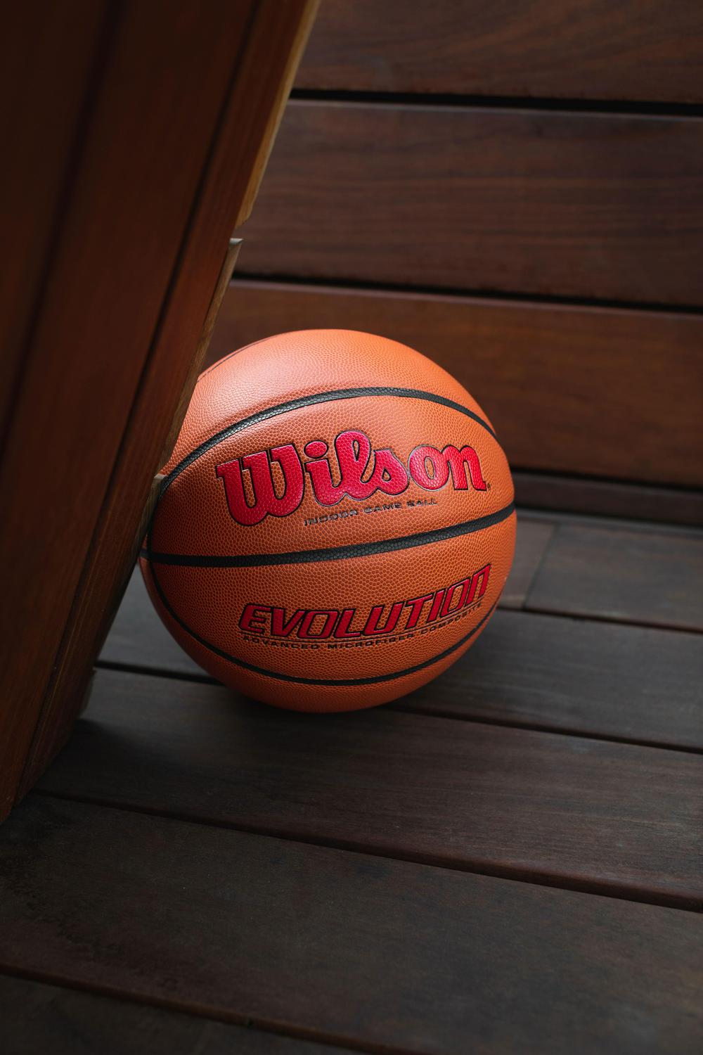 Wilson Evolution Indoor Game Basketball - Scarlet, Size 7 - 29.5" - Image 3