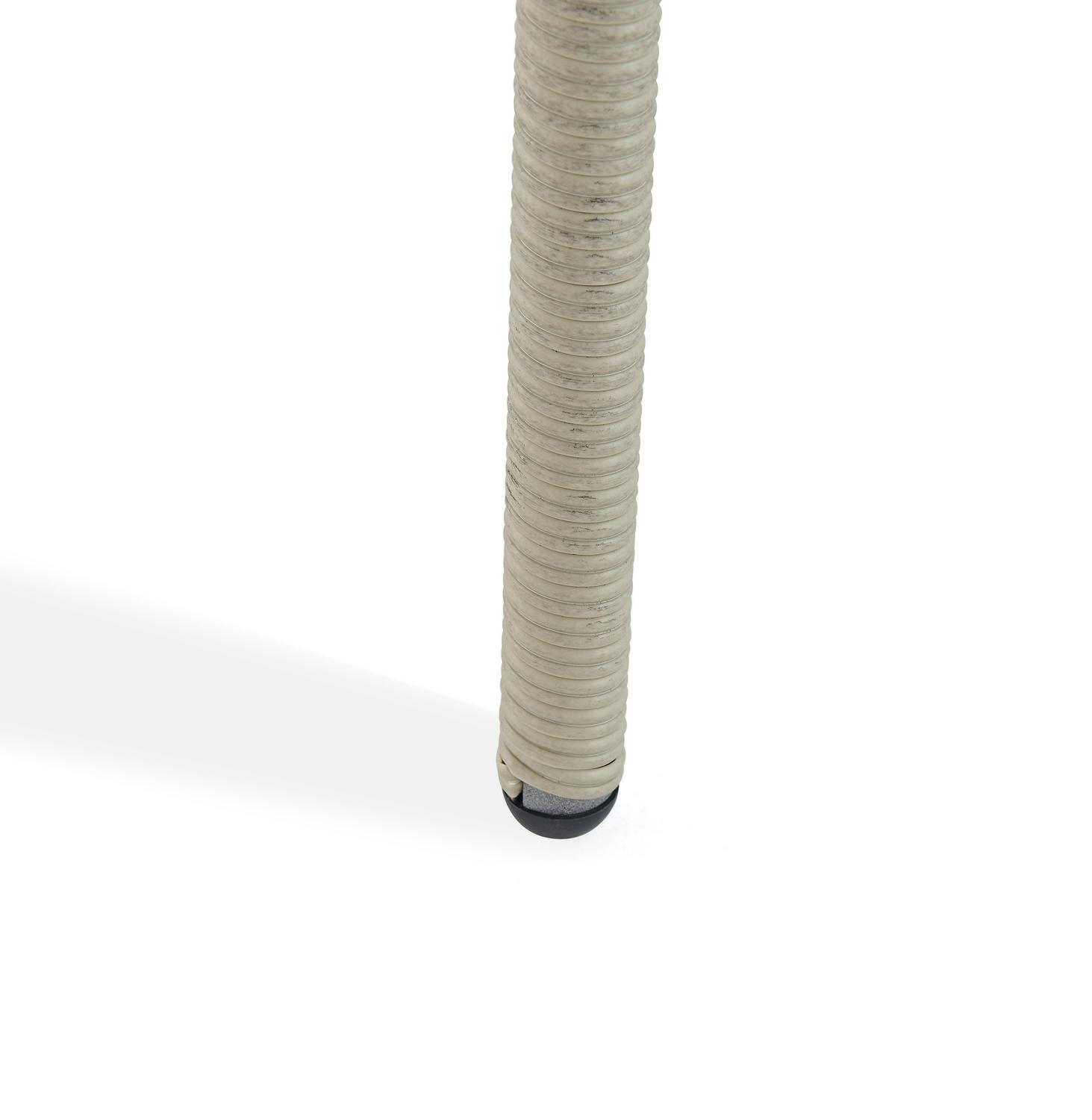 Windham All-Weather Wicker Two-Seat Outdoor Light Gray Bench with Dark Gray Cushions - Image 3