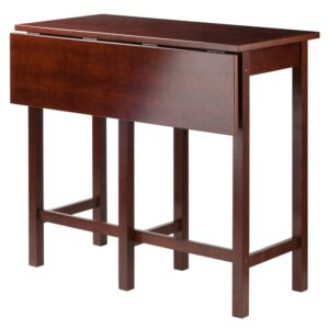 Winsome Wood Lynnwood Drop-Leaf High Island Table, Walnut Finish