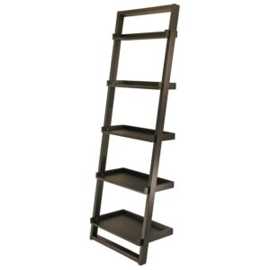 Winsome Wood Bailey 5-Tier Leaning Shelf, Black Finish