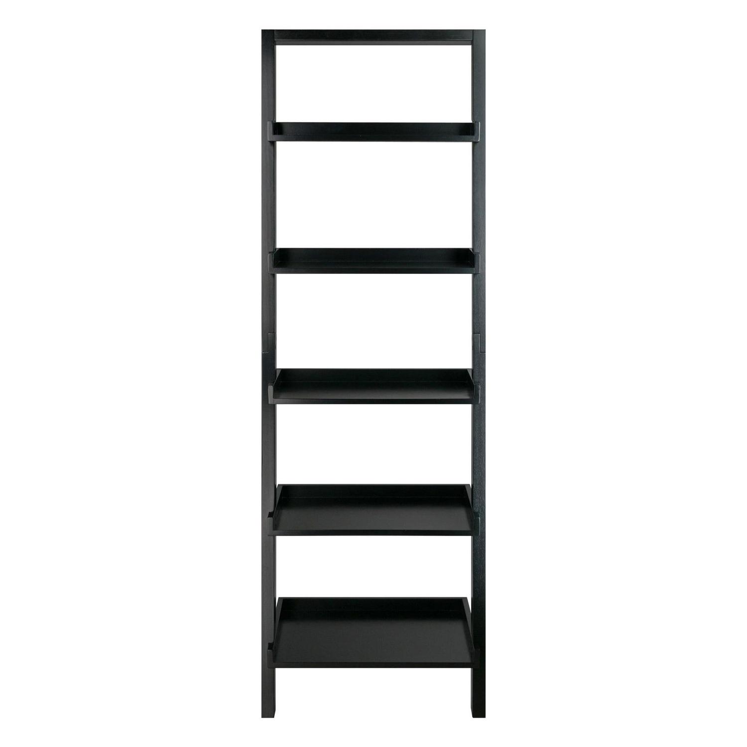 Winsome Wood Bellamy Leaning 5-Tier Shelf, Black Finish - Image 2