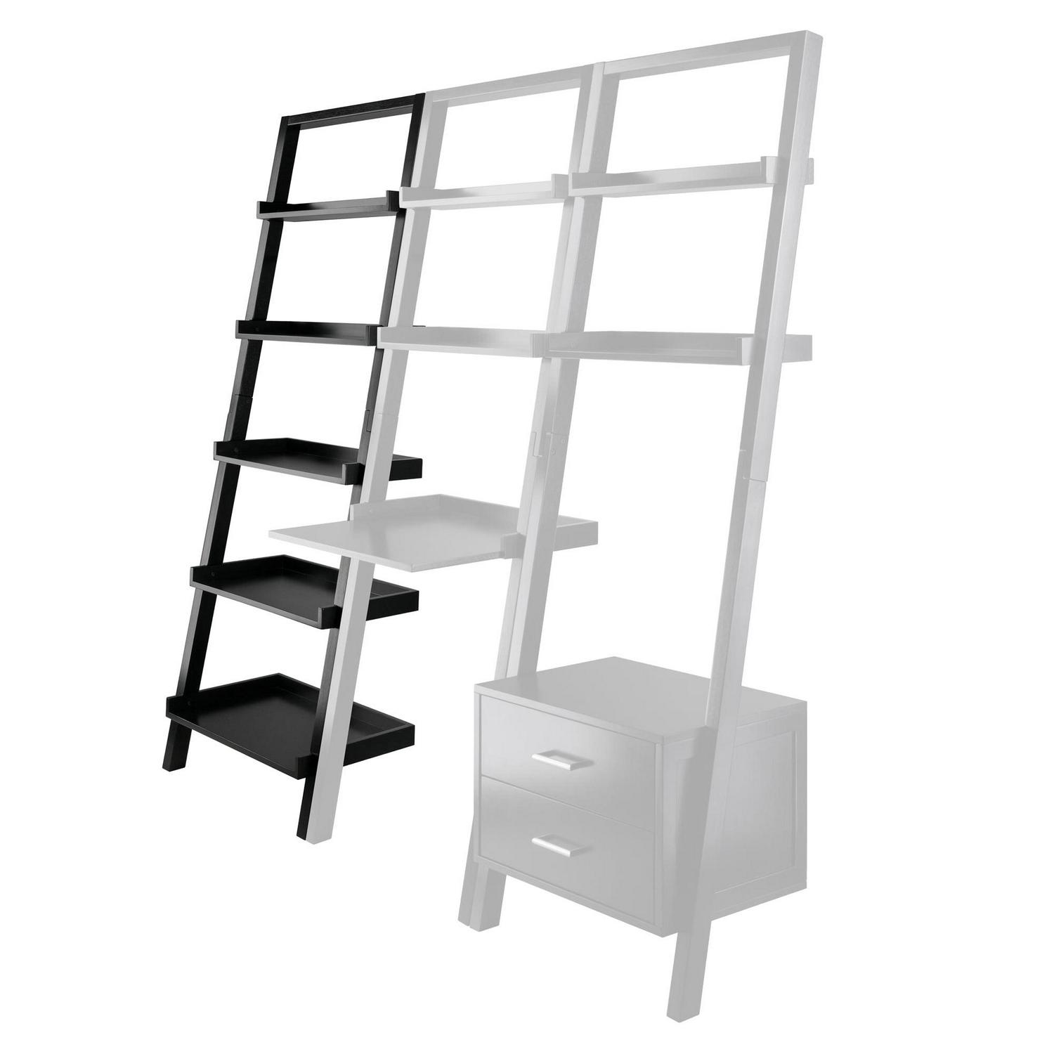 Winsome Wood Bellamy Leaning 5-Tier Shelf, Black Finish - Image 7