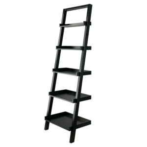Winsome Wood Bellamy Leaning 5-Tier Shelf, Black Finish