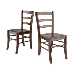 Winsome Benjamin Ladder-Back Chairs, 2-PC Set, Walnut Finish