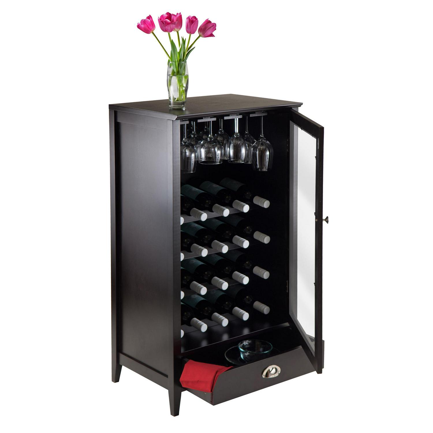 Winsome Wood Bordeaux 3-Pc Modular Wine Cabinet Set, Espresso Finish - Image 3