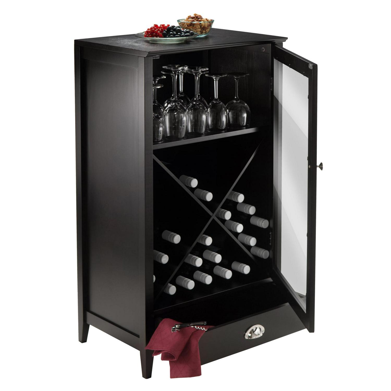 Winsome Wood Bordeaux 3-Pc Modular Wine Cabinet Set, Espresso Finish - Image 6