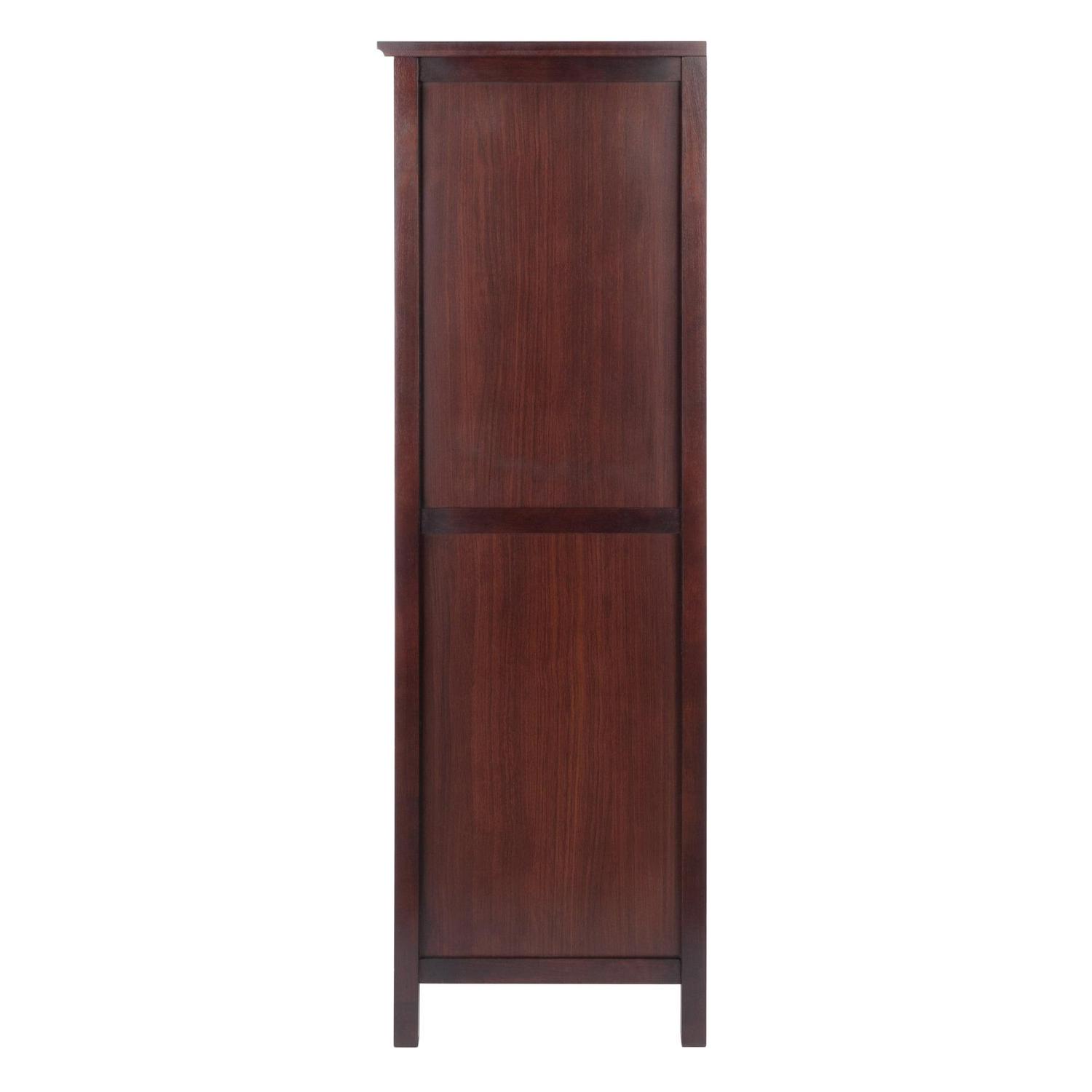 Winsome Wood Brooke Jelly 4-Section Cupboard, Wine Storage, Walnut Finish - Image 4