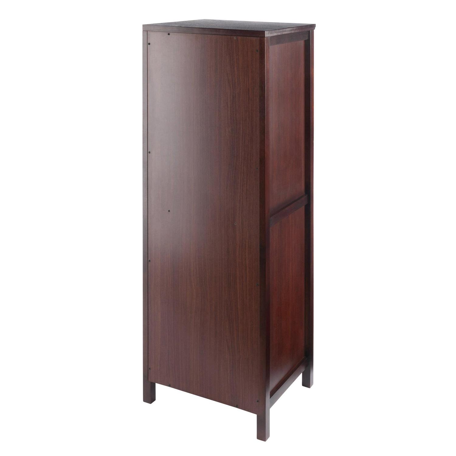 Winsome Wood Brooke Jelly 4-Section Cupboard, Wine Storage, Walnut Finish - Image 6