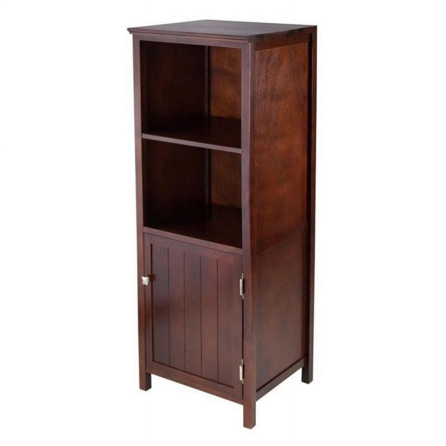 Winsome Wood Brooke Jelly 2-Section Cupboard, Open Shelf Cabinet, Walnut Finish