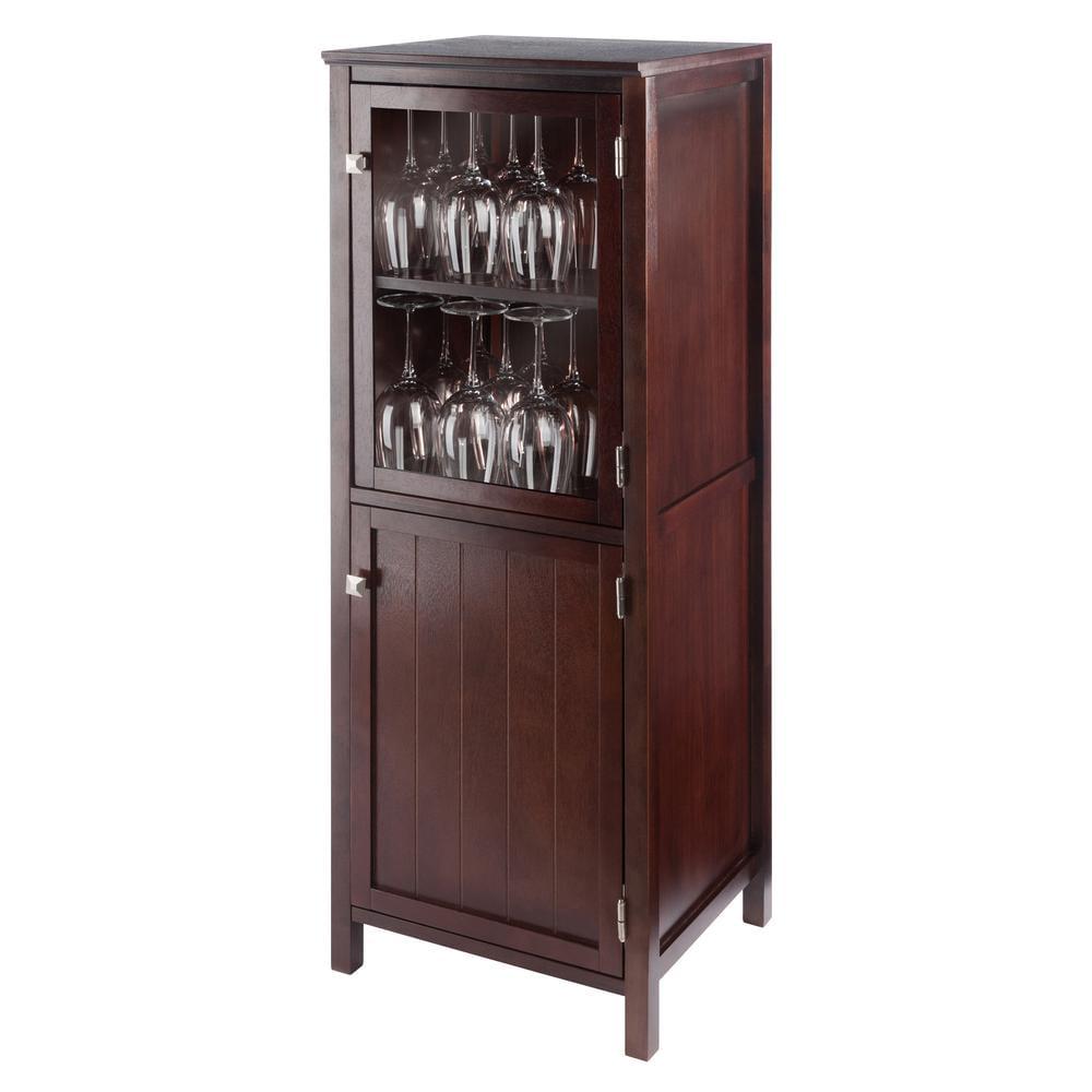 Winsome Wood Brooke Jelly Cupboard, 2-Section Cabinet, Walnut - Image 4