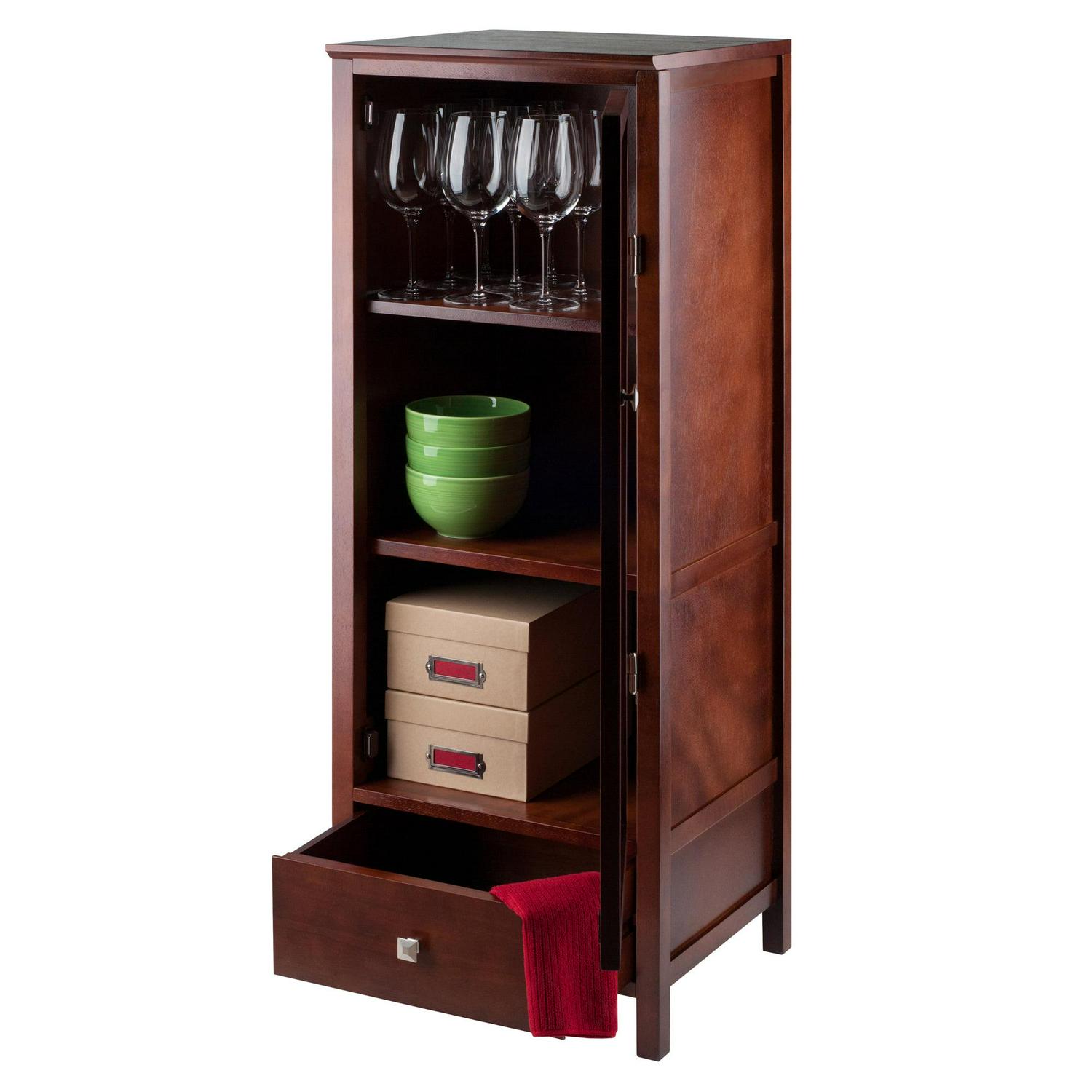 Winsome Wood Brooke Jelly Drawer and Shelves Cupboard, Walnut Finish - Image 6