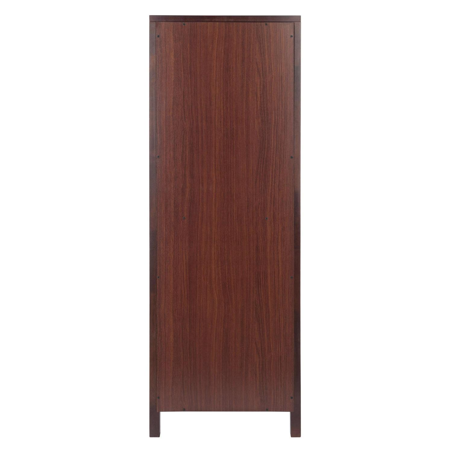 Winsome Wood Brooke Jelly 4-Section Cupboard, Wine Storage, Walnut Finish - Image 5
