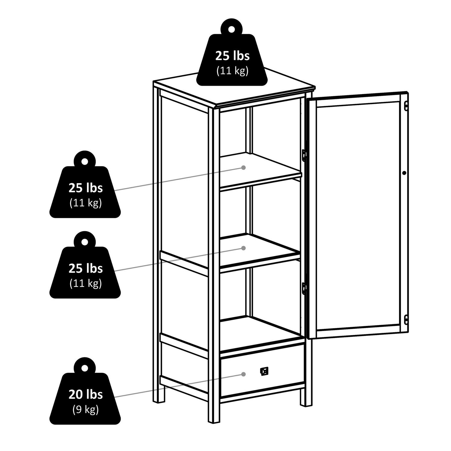 Winsome Wood Brooke Jelly Drawer and Shelves Cupboard, Walnut Finish - Image 10