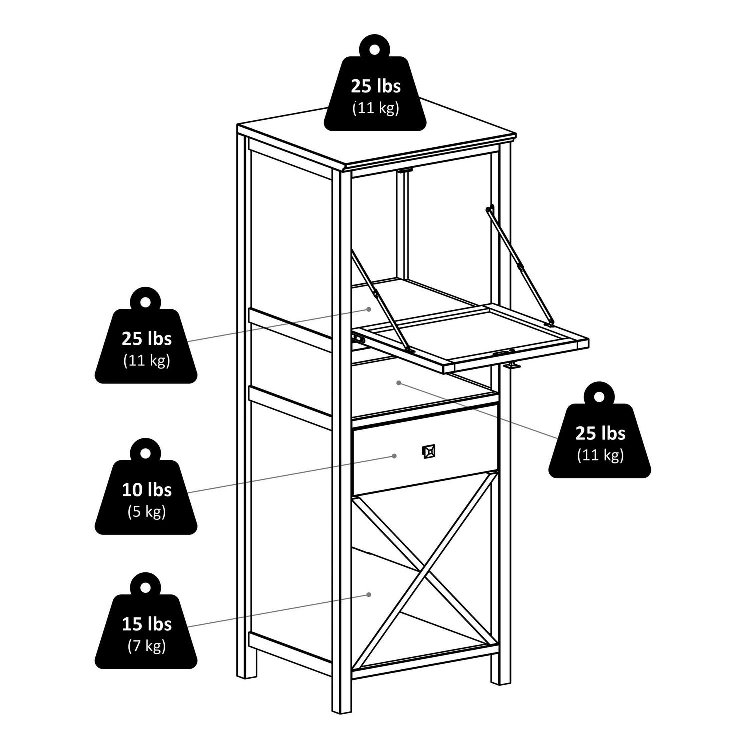Winsome Wood Brooke Jelly 4-Section Cupboard, Wine Storage, Walnut Finish - Image 11