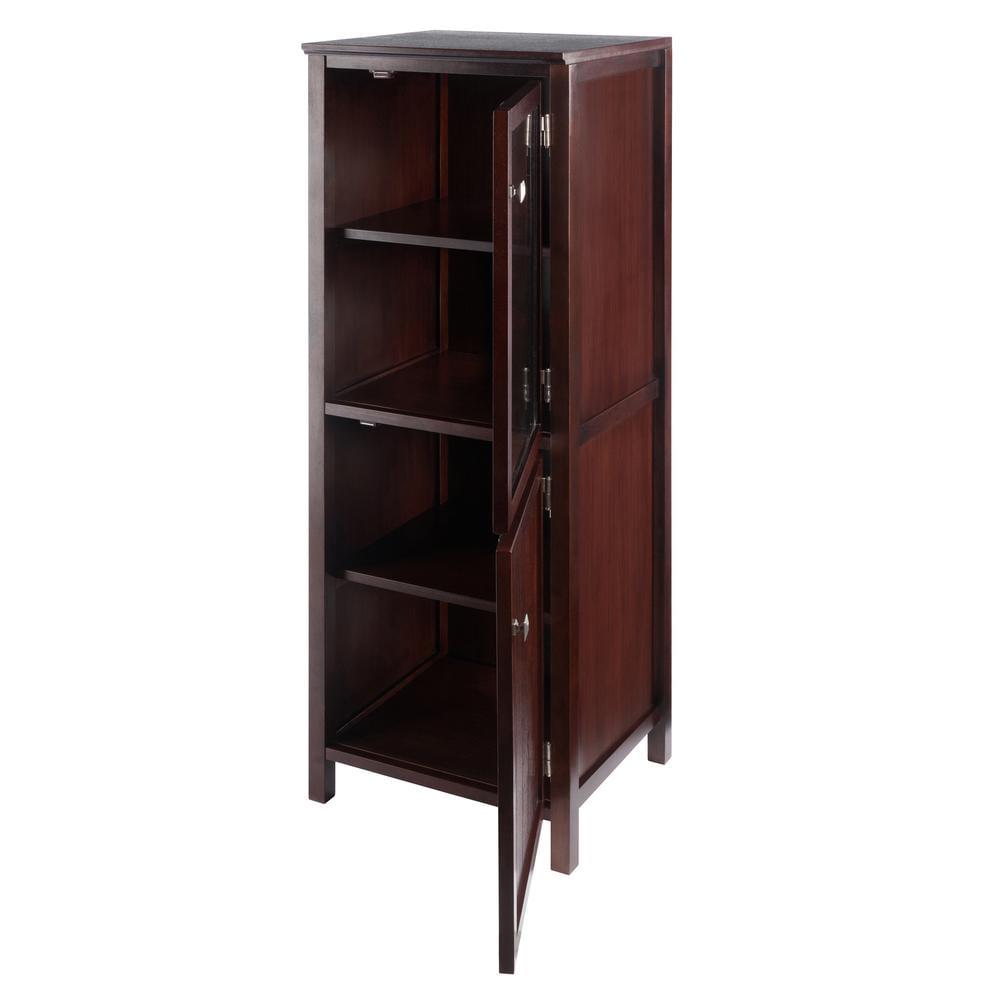 Winsome Wood Brooke Jelly Cupboard, 2-Section Cabinet, Walnut - Image 9