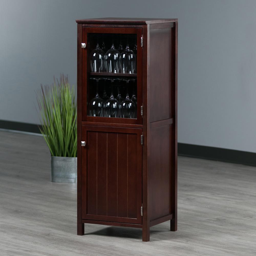 Winsome Wood Brooke Jelly Cupboard, 2-Section Cabinet, Walnut - Image 2