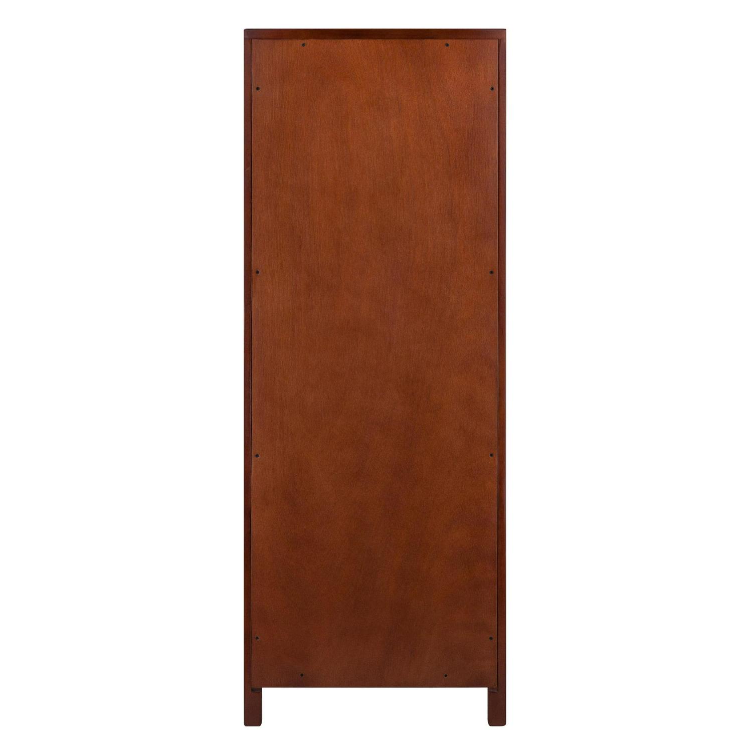 Winsome Wood Brooke Jelly 2-Section Cupboard, Open Shelf Cabinet, Walnut Finish - Image 2