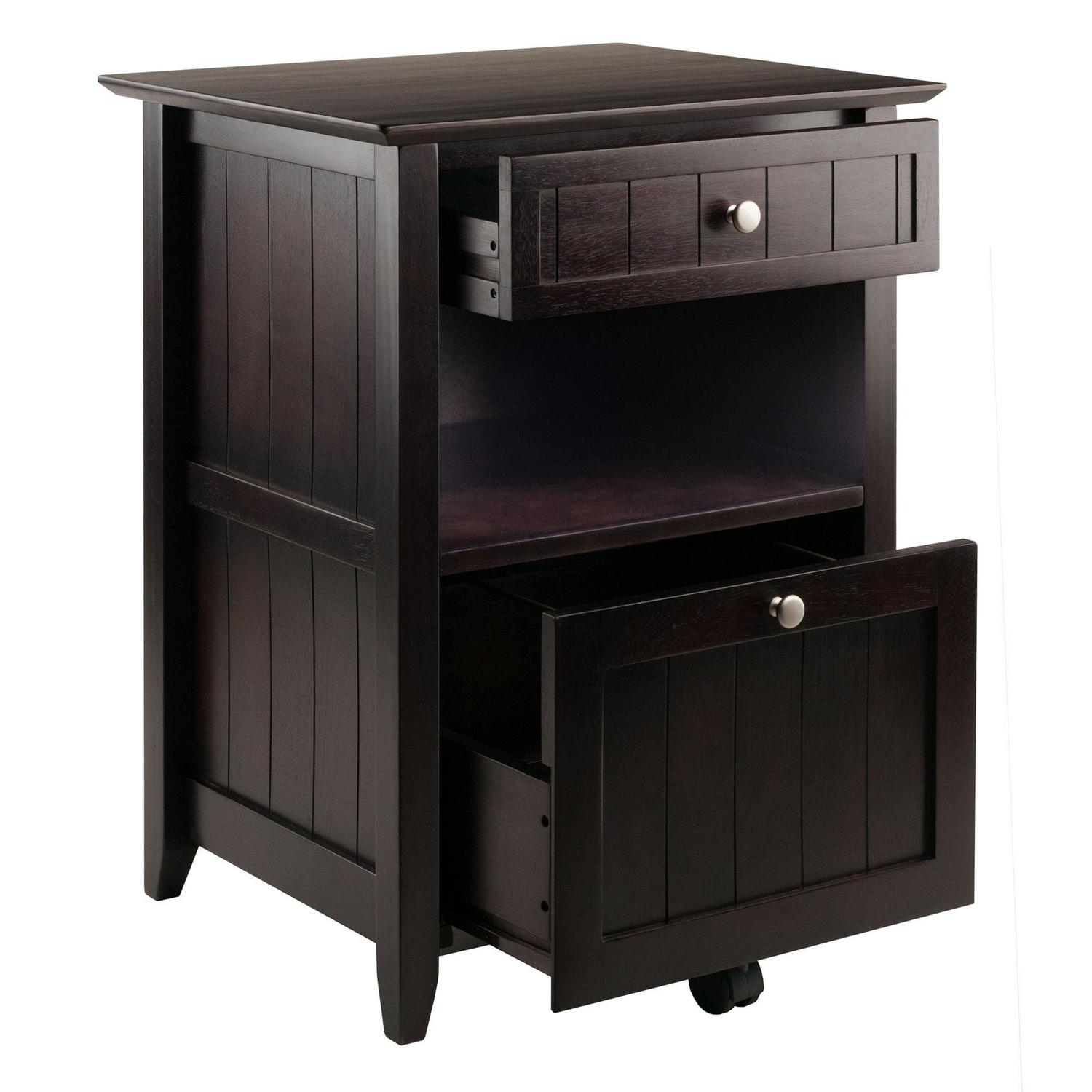 Contemporary Home Living Burke File Cabinet Coffee Finish - Image 2
