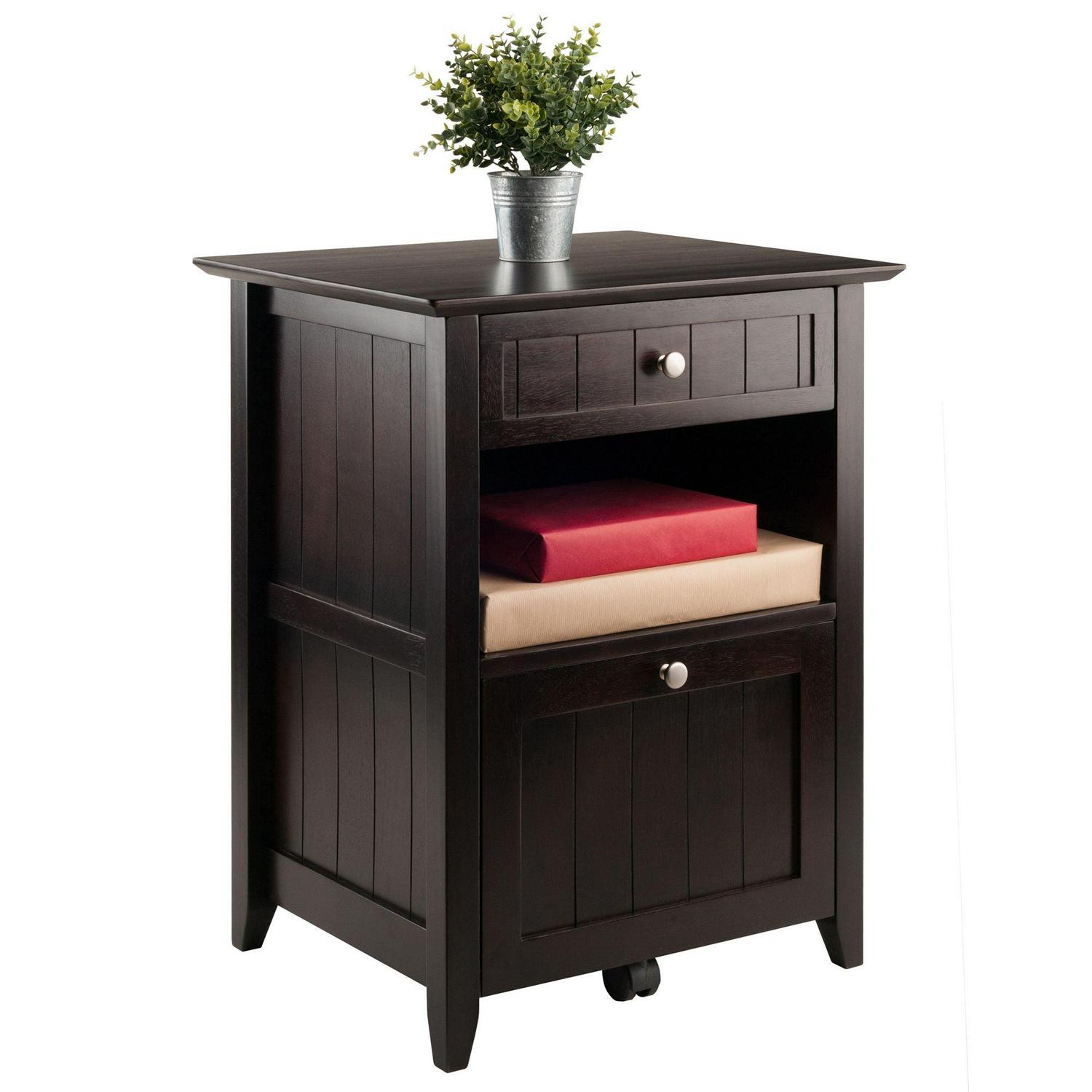 Contemporary Home Living Burke File Cabinet Coffee Finish - Image 4