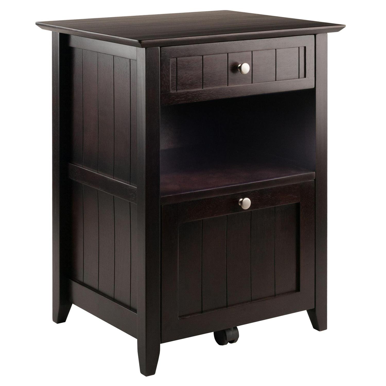 Contemporary Home Living Burke File Cabinet Coffee Finish
