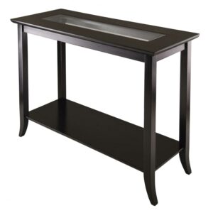 Winsome Genoa Console Glass Top Table, Espresso Finish