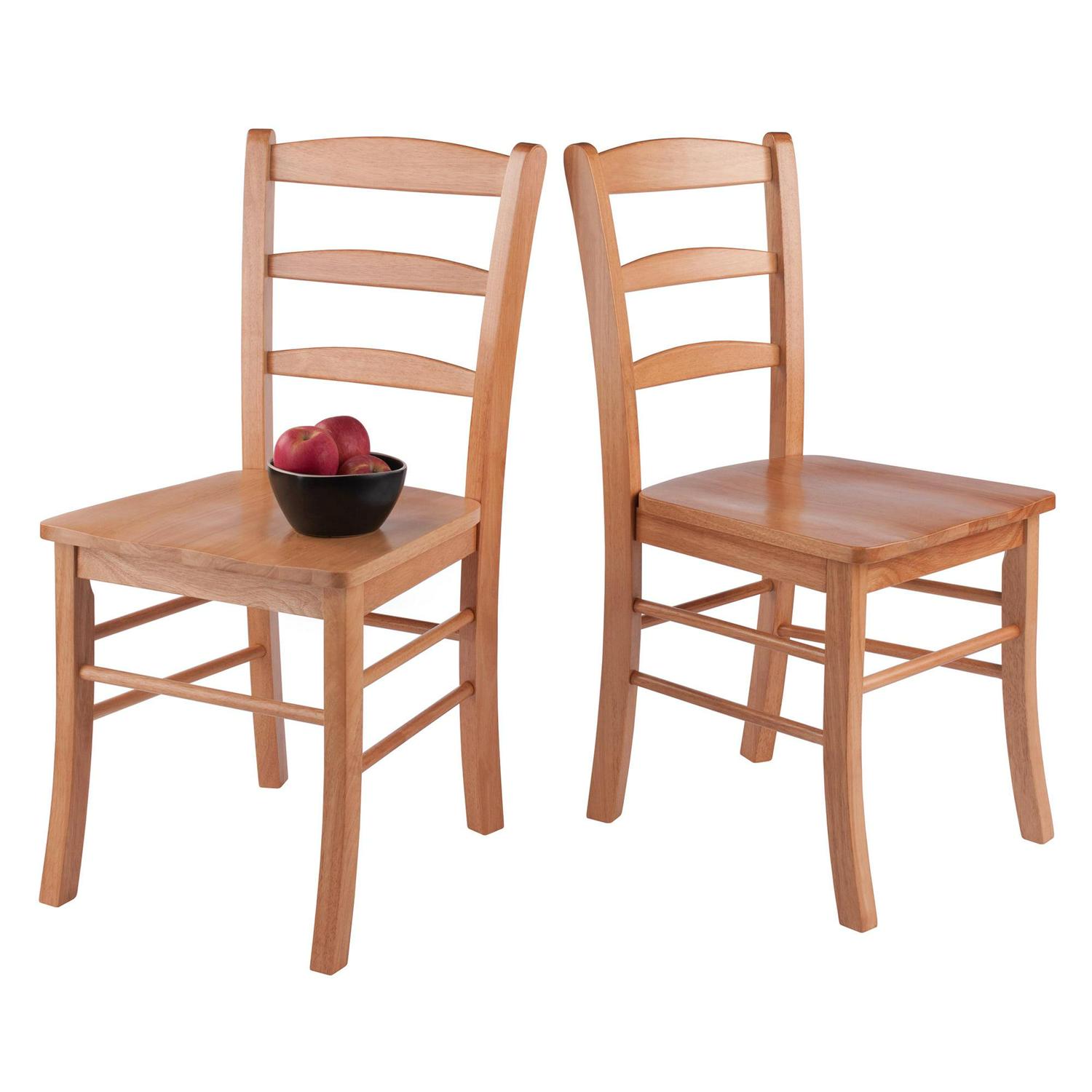Winsome Wood Groveland 3-Pc Dining Set, Square Table & 2 Ladder Back Chairs, Light Oak Finish - Image 9